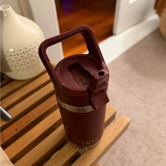 YETI Burgundy Wild Vine Rambler Jr 12 oz Stainless Steel kids water Bottle - Picture 3 of 7